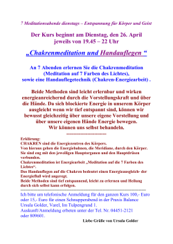 Chakrenmeditation und Handauflegen