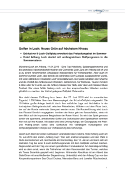 Golfen in Lech: Neues Grün auf höchstem Niveau