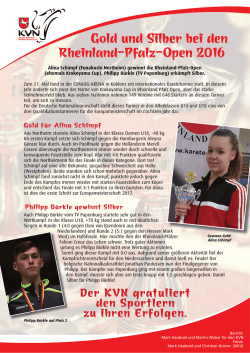 Gold und Silber bei den Rheinland-Pfalz-Open 2016