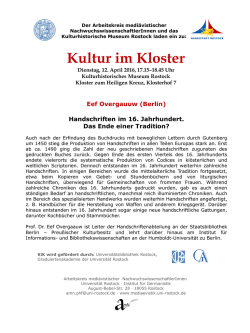 Handschriften im 16. Jahrhundert. Das Ende einer Tradition?