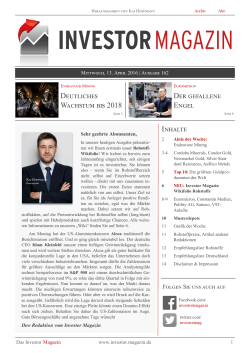 Investor Magazin Ausgabe 162