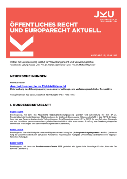 Öffentliches Recht und Europarecht – Aktuell