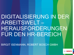 Digitalisierung in der Arbeitswelt - Herausforderungen f&uuml;r den HR