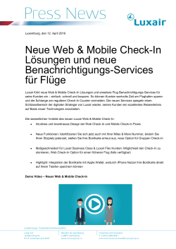 Neue Web & Mobile Check-In Lösungen und neue