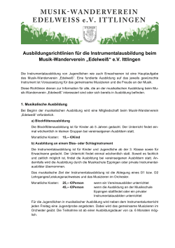 Ausbildungsrichtlinien - "Edelweiß" eV Ittlingen