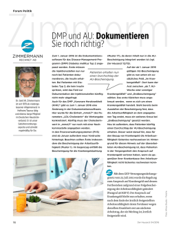 DMP und AU: Dokumentieren Sie noch richtig?