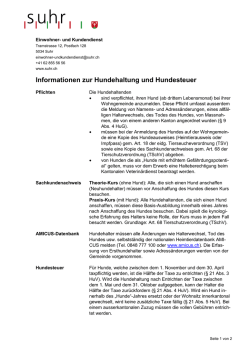 Informationen zur Hundehaltung und Hundesteuer