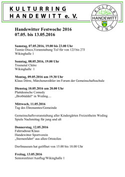 Handewitter Festwoche 2016 07.05. bis 13.05.2016