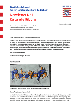 Newsletter 1/2016 - Kulturelle Bildung