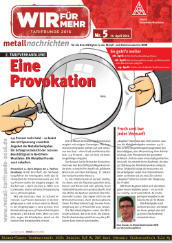 Flugblatt metallnachrichten vom 14. April