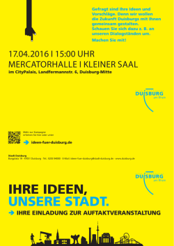 IHRE IDEEN, UNSERE STADT.