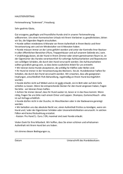 HAUSTIERVERTRAG Ferienwohnung "Eulennest", Freusburg Sehr