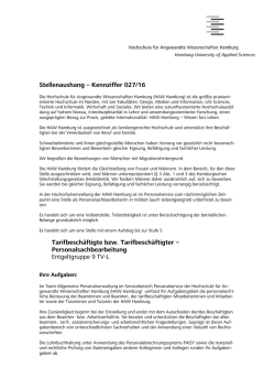 Stellenaushang – Kennziffer 027/16
