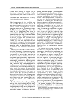 I. Galster: Simone de Beauvoir und der Feminismus - H-Soz-Kult