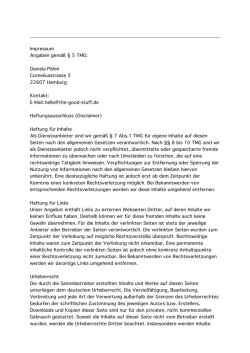 Impressum Angaben gem&auml;&szlig; &sect; 5 TMG: Daniela P&ouml;hnl