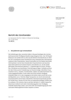 Bericht Fraktionsvorsitzender