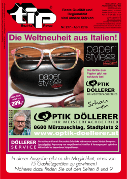 Die Weltneuheit aus Italien! - bei tip