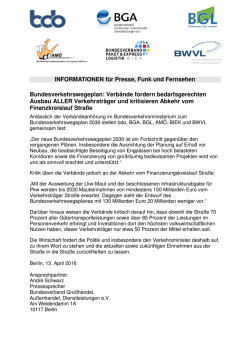 INFORMATIONEN f&uuml;r Presse, Funk und Fernsehen