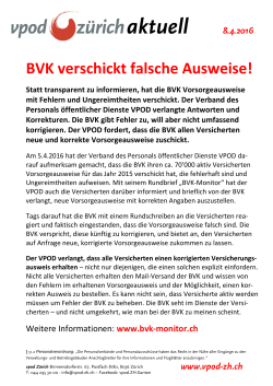 BVK verschickt falsche Ausweise! (8.4.2016)
