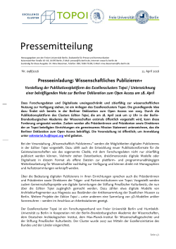 Pressemitteilung - Max Planck Institute for the History of Science