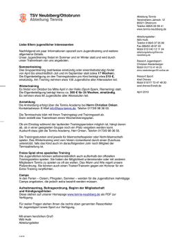 Info_Jugendtraining - TSV Neubiberg/Ottobrunn Tennis