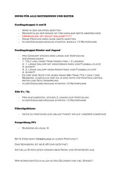 Informationen f&uuml;r alle ReiterInnen
