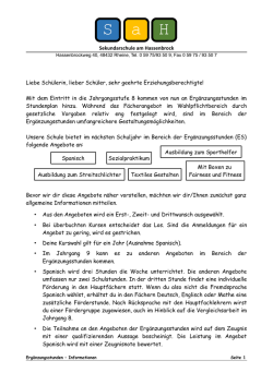 Informationen zur Erg&auml;nzungsstunden