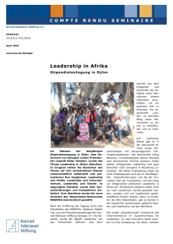 Leadership in Afrika - Konrad-Adenauer