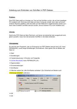 Anleitung zum Einbinden von Schriften in PDF