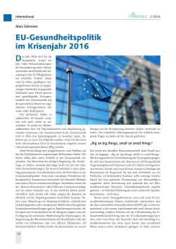 das Krankenhaus 02/2016: EU-Gesundheitspolitik