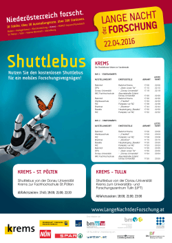 Fahrplan Shuttlebus Krems - Lange Nacht der Forschung