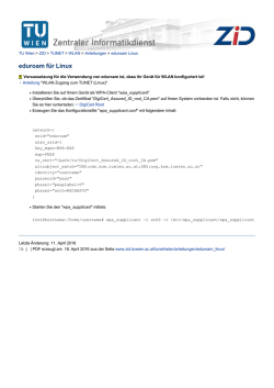 eduroam f&uuml;r Linux