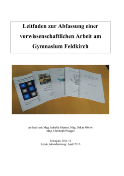 Leitfaden zur Abfassung einer VWA am Gymnasium