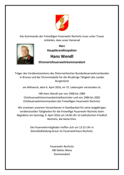 Hans Wendl - Freiwillige Feuerwehr Rechnitz