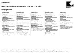 Speiseplan Mensa Arcisstraße, Woche 18.04.2016 bis 22.04.2016