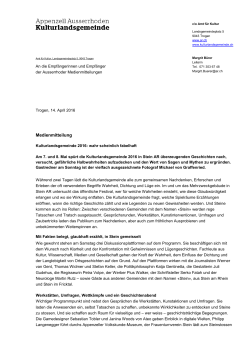 Medienmitteilung PDF - Kulturlandsgemeinde