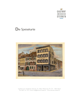 Die Speisekarte - Restaurant zum Goldenen Sternen Basel