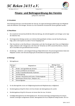 Finanz- und Beitragsordnung des Vereins