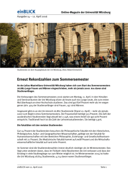 einBLICK - Universit&auml;t W&uuml;rzburg