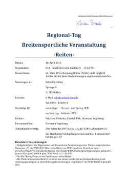 Regional-Tag Breitensportliche Veranstaltung