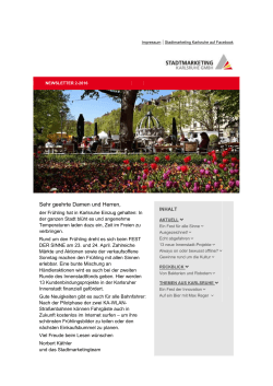 Lesen Sie den aktuellen Newsletter des Stadtmarketings