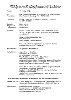 Ausschreibung EWU-C und NRHA Gleisberg 2016