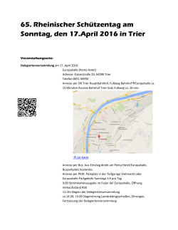 65. Rheinischer Schützentag am Sonntag, den 17.April 2016 in Trier