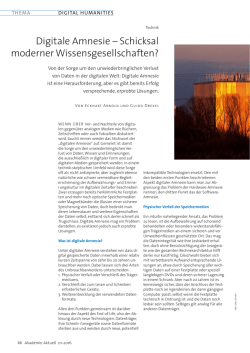 Digitale Amnesie &ndash; Schicksal moderner Wissensgesellschaften?