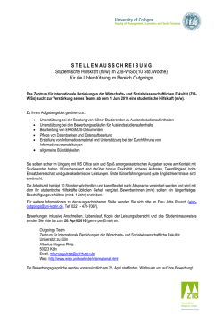 S T E L L E N A U S S C H R E I B U N G - WiSo Fakultät
