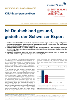 Ist Deutschland gesund, gedeiht der Schweizer Export