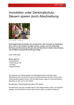 Immobilien unter Denkmalschutz: Steuern sparen durch Abschreibung