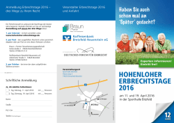 Hohenloher Erbrechtstage 2016 Anmeldung