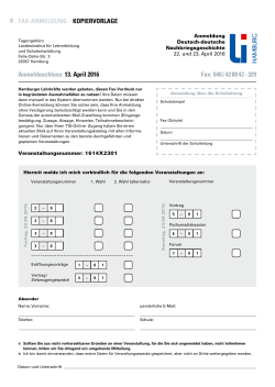 Fax-anmeldung – Kopiervorlage anmeldeschluss: 13. april 2016