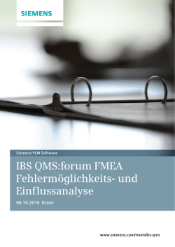 IBS QMS:forum FMEA Fehlerm&ouml;glichkeits- und